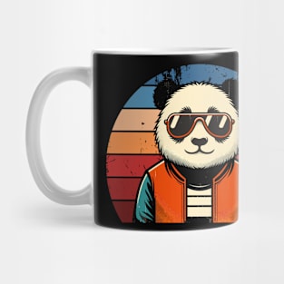 Retro Panda in Sunglasses BBQ Pool Party Funny Panda Mug